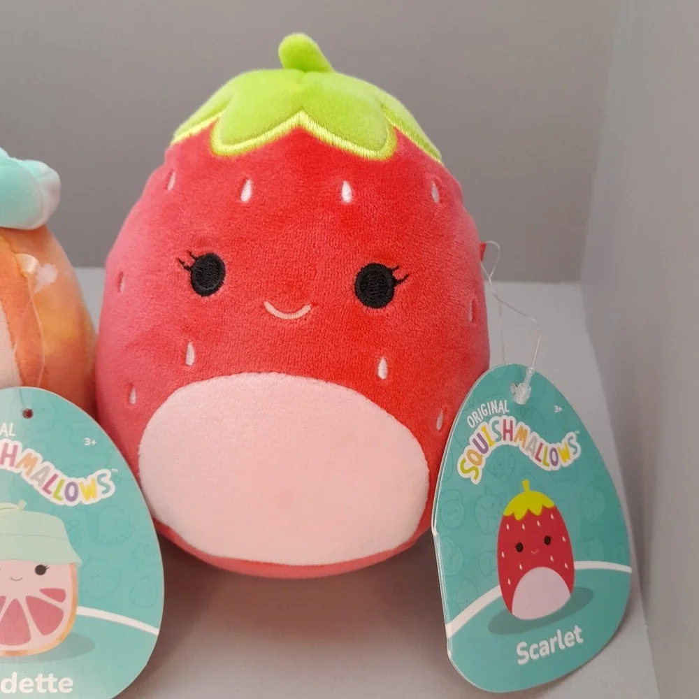 Squishmallows Fruit‎ Plush Lot 2 Scarlet Strawberry & Kaldette Grapefruit 5